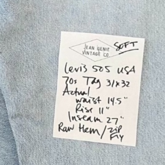 70's Vintage Levi's 505 USA Classic Light Blue Straight Jeans - Picture 8 of 11